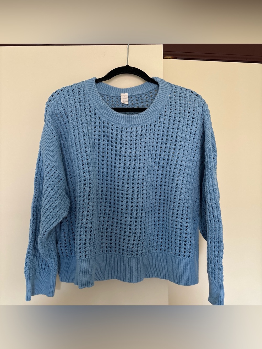 Blue Old Navy woven sweater